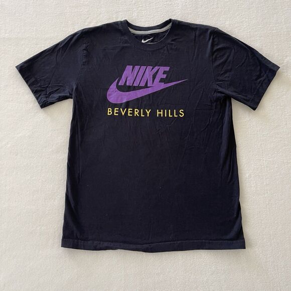 Nike Swoosh‎ X Beverly Hills Size M Short Sleeve Regular Fit T Shirt 100% Cotton - Picture 6 of 9